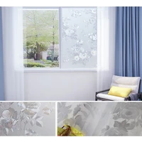 frosted window film floral pattern privacy light opaque self adhesive glass sticker kitchen bathroom home decoration 100x30cm