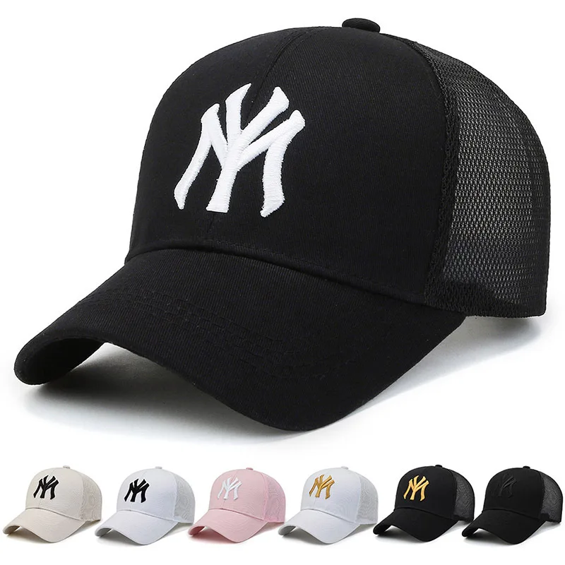 

New Summer Unisex Women Men Baseball Caps Male Female Breathable Mesh Snapback Hats Black Casual Sport Hats Cap For Women Men