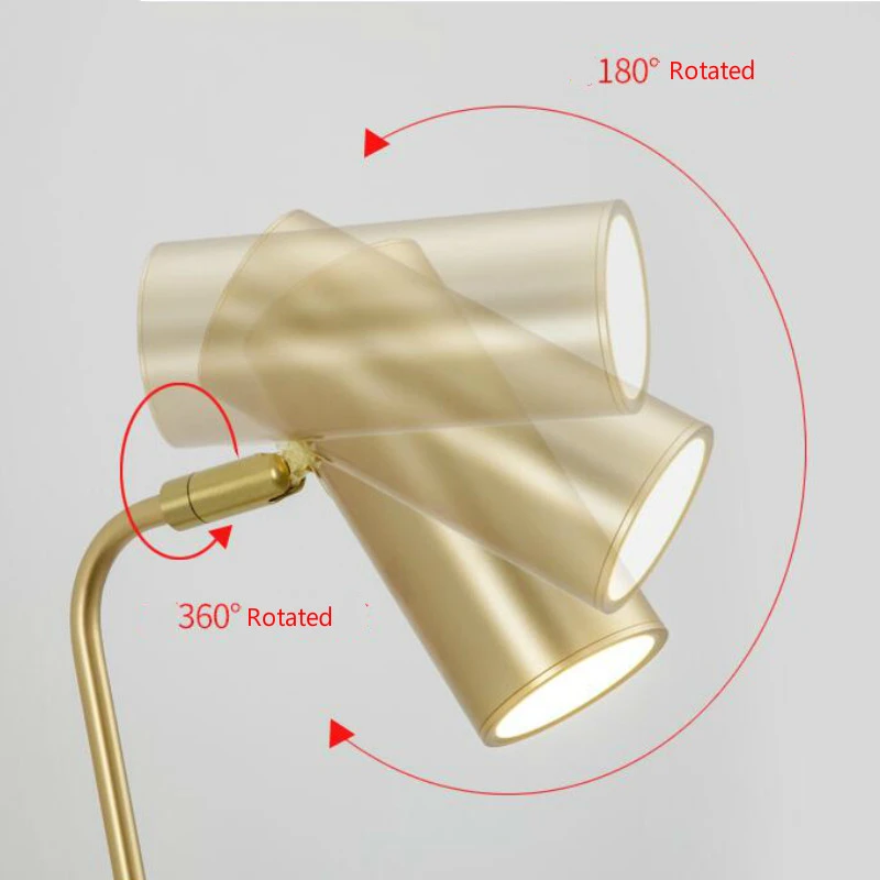 Современный прикроватный вращающийся настенный светильник светодиодный