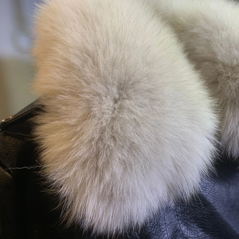 Fashion Leather Jacket Woman 2022 Autumn and Winter Motorcycle Women's Handsome Real Fox Fur Slim Pu Leather Short Coat Women