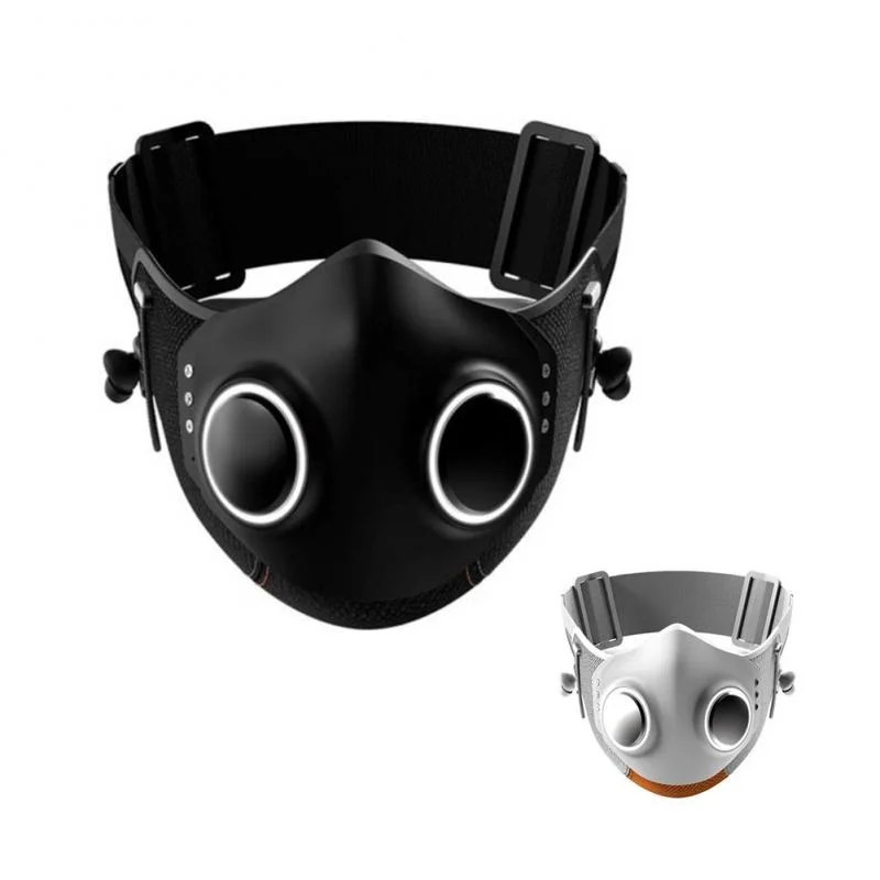 

High-tech Steampunk Halloween Mask Double Valve LED Luminous Masque Bluetooth-compatible Headset Smart Mask Portable Audio Video