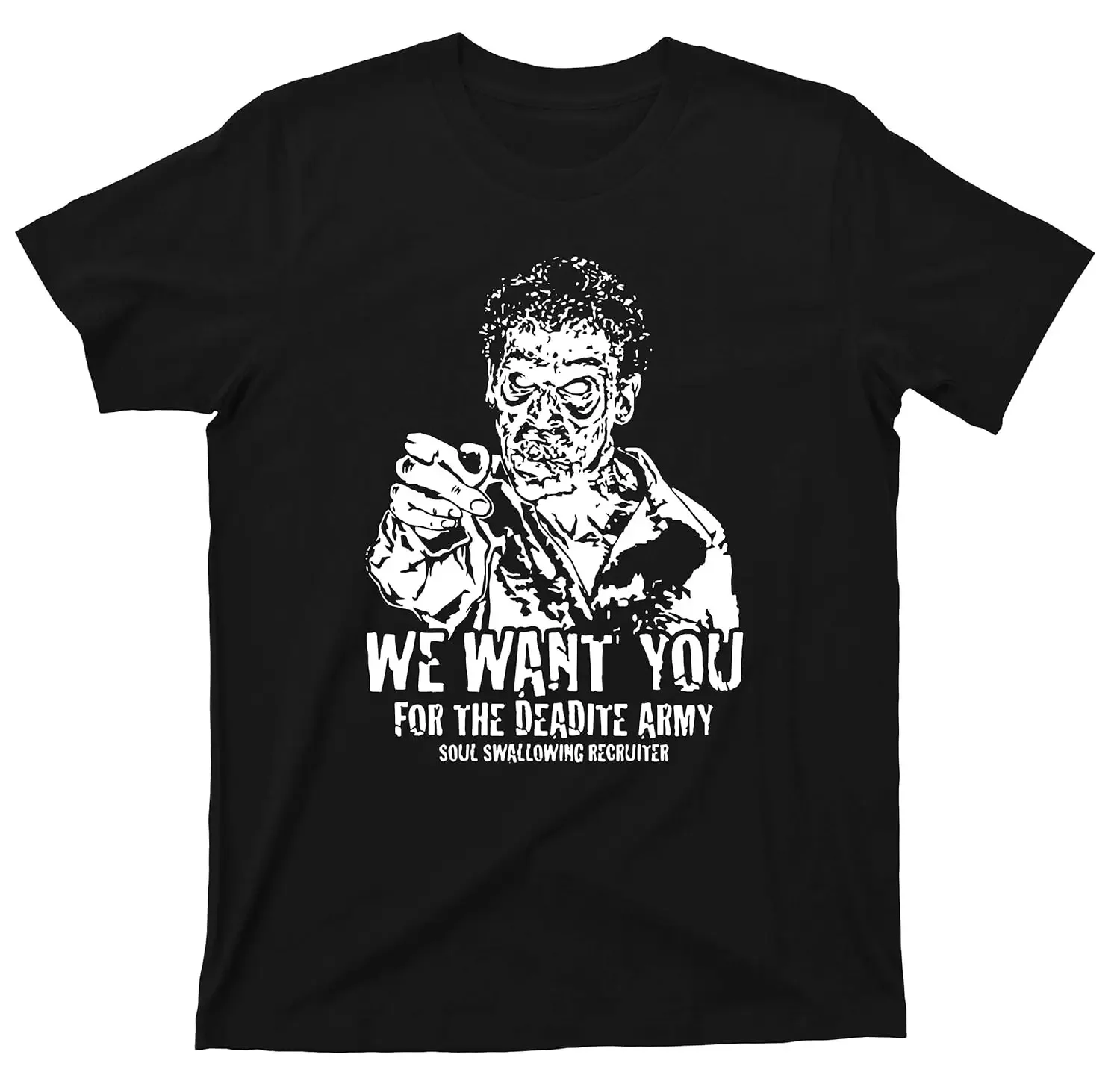 Deadite Army Recruiter T Shirt Horror Movie Tee (XL Black)