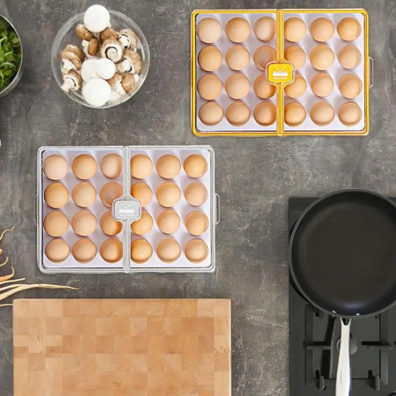 

Держатель для яиц для холодильника, портативный поднос с 24 ячейками и вентиляционным отверстием, кухонные аксессуары
