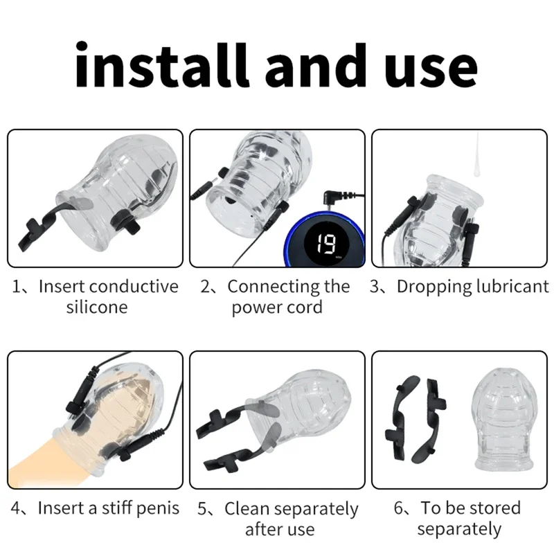 Электрошоковый массажер Вибраторы секс-игрушки для мужчин тренажер головки