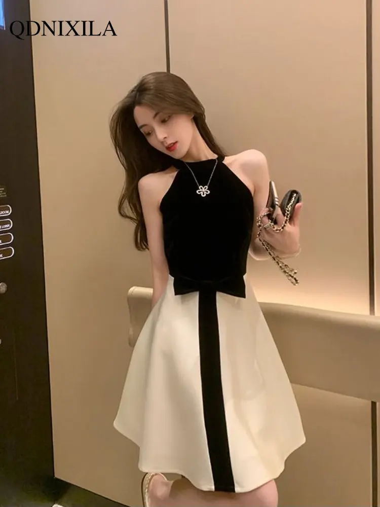 

Dresses for Women 2023 Small Fragrant Wind Party Dresses Hanging Neck Sling Formal Dresses Korean Fashion New In Dresses
