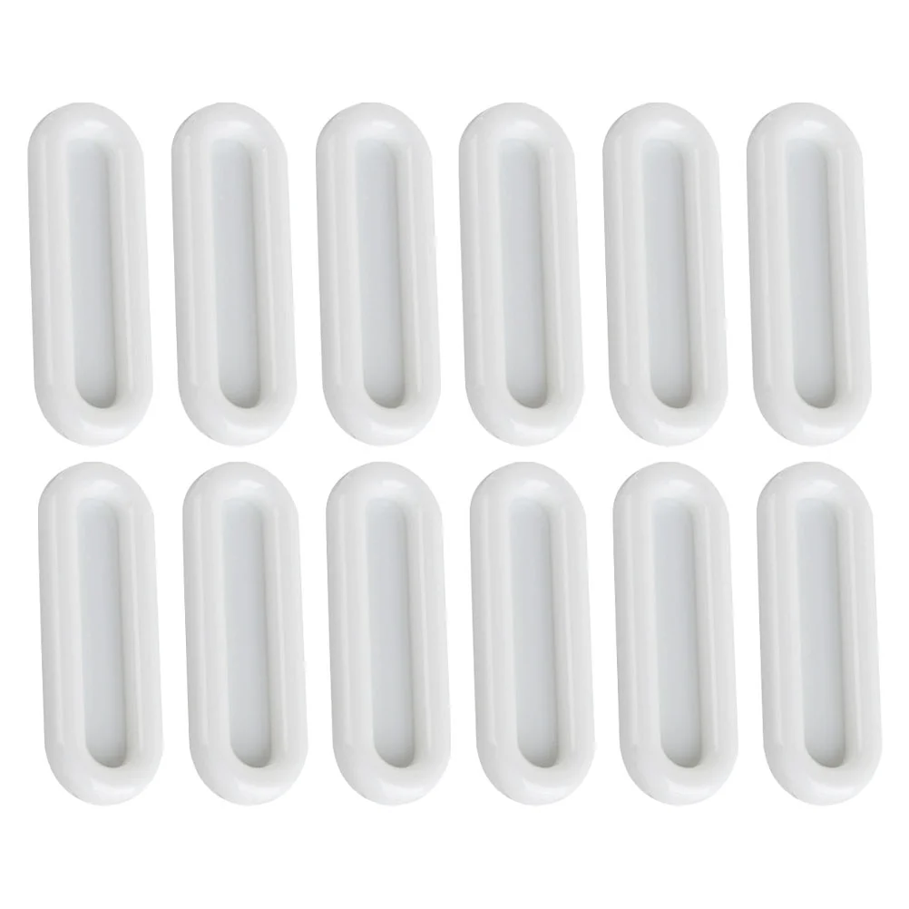 

12Pcs Plastic Cabinet Handles Multi-function Door Handles Household Handles