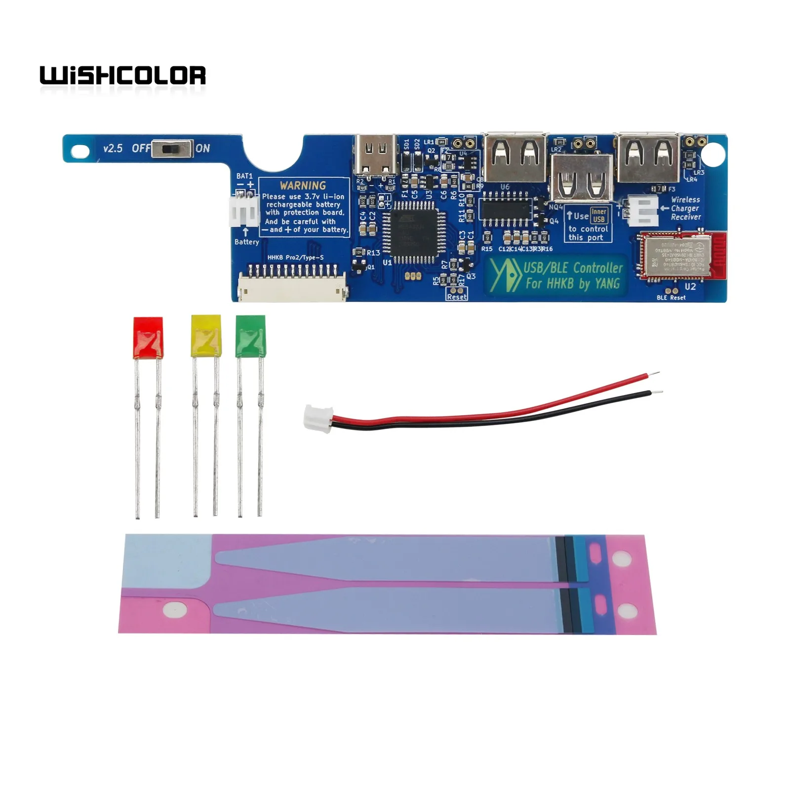 

Wishcolor YDKB плата контроллера клавиатуры USB/BLE контроллер (интерфейс Type C) подходит для серии HHKB Pro2