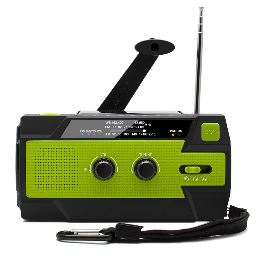 2022 4000mah solar radio outdoor emergency radio bright camping light mobile phone charging powerbnak with sos alarm solar radio free global shipping