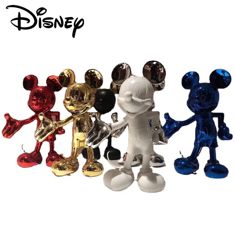 

30CM Disney Cartoon Mickey Mouse Statue Beckoning Mickey Cute Figure Resin Sculpture Trendy Shop Room Decor Ornament Cute Gift