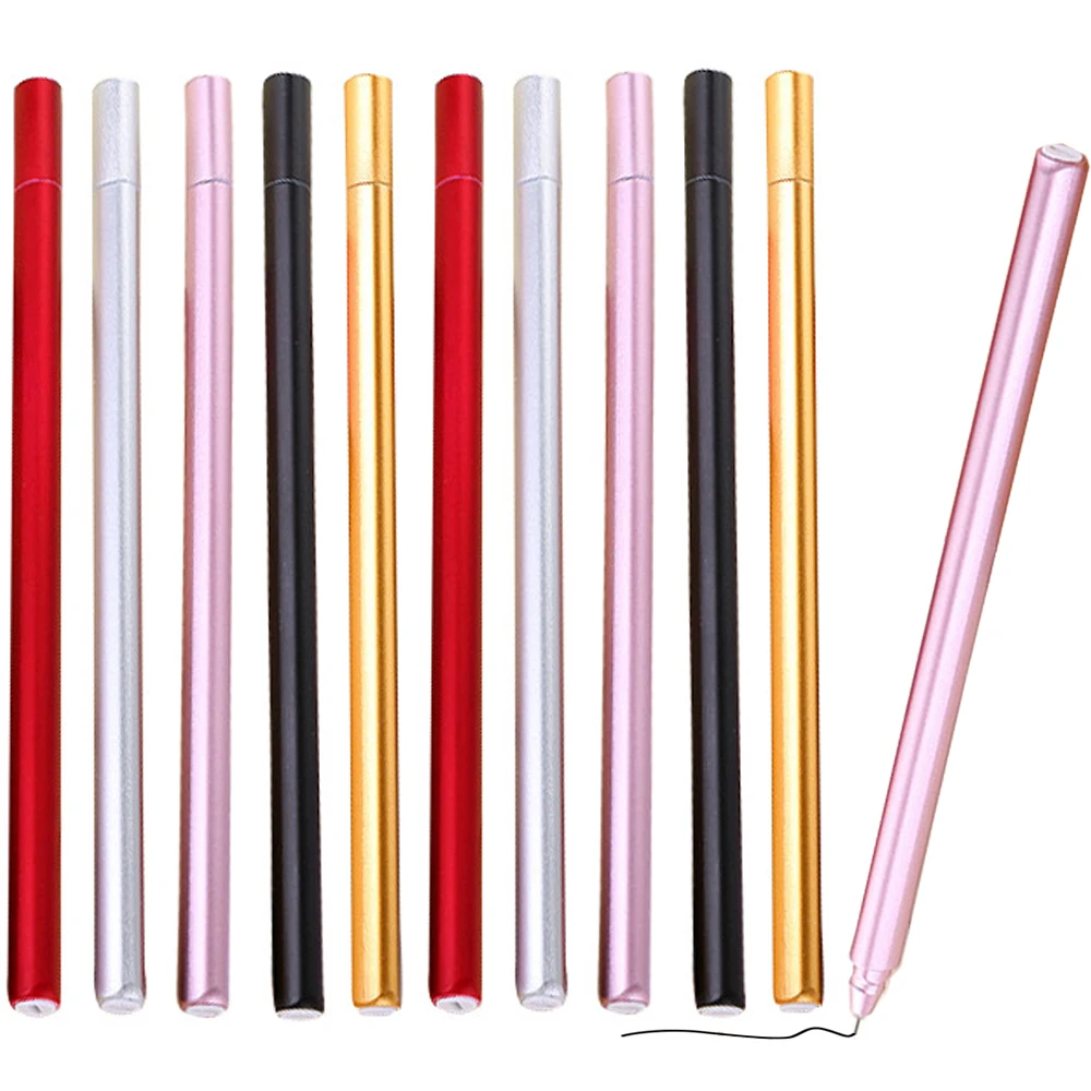 

10 шт. металлические цветные пластиковые гелевые ручки, подарки для студентов, Обучающие канцелярские принадлежности для теста, офисные шко...