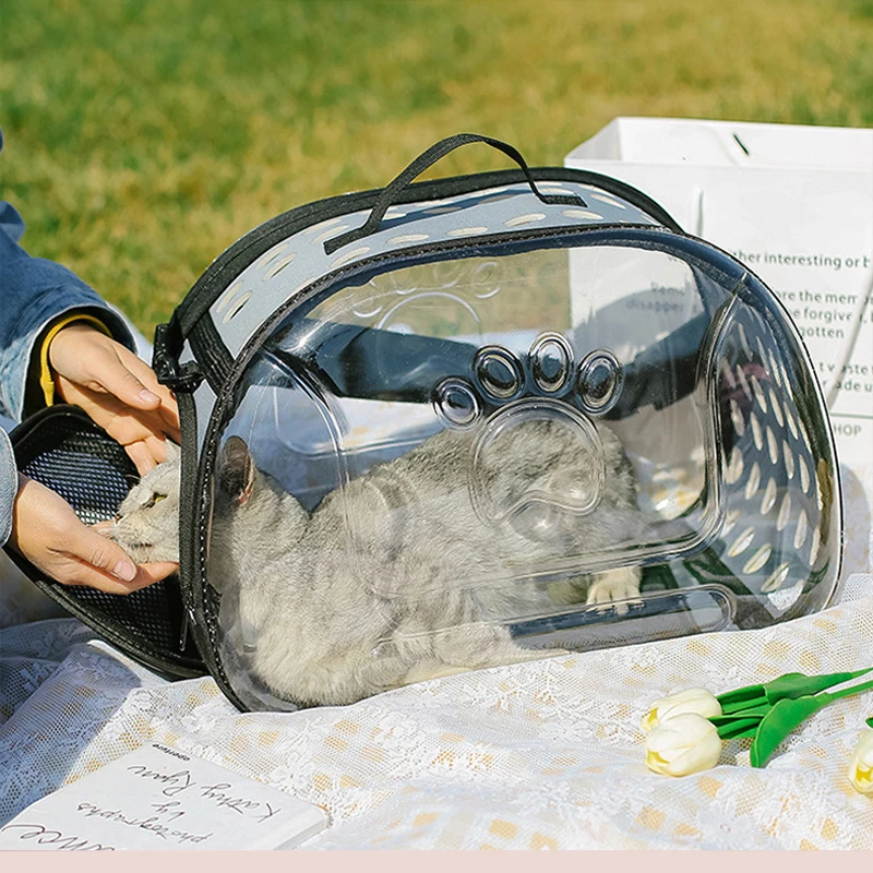 cat backpack carrier Outdoor travel Breathable handbag pvc puppy capsule transparent shoulder bag Portable messenger pet bag