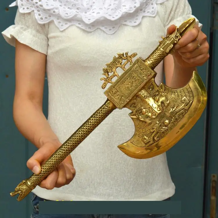 

2024 Southeast Asia geomantic omen Exorcism exorcise evil spirits Dragon Head Axe copper talisman HOME Town House FENG SHUI