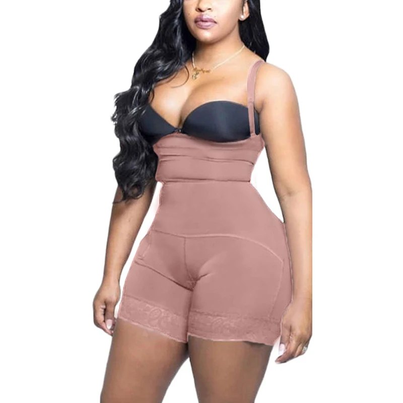 High Compression Natural Butt Lifting Effect Bodysuit Faja  Seamless Shapewear With Thin Straps Reductive Girdle Woman