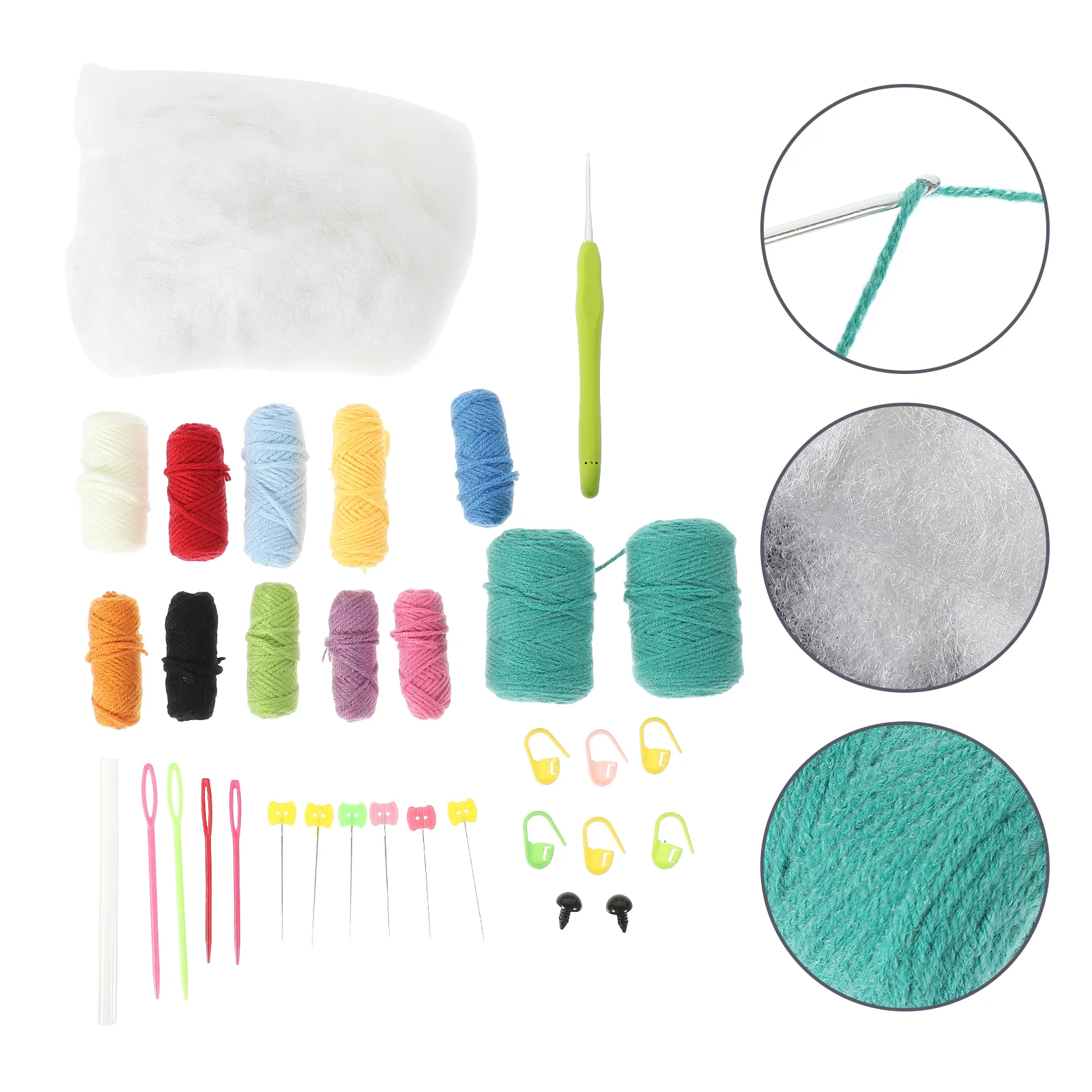 

Kids Crochet Kit Knitting Beginner Adults Hooks Set DIY Kits Material Learn Plastic Beginners Child