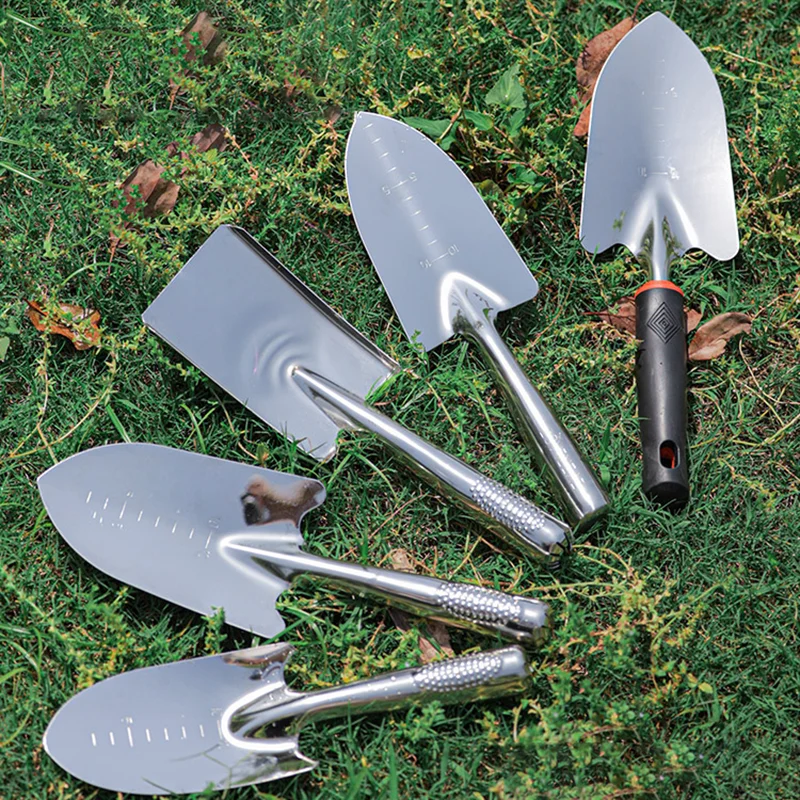 

201 Stainless Seel Shovel 1/3/5 Piece Set Home Planting Easy To Carry Dig Sand Loose Soil Potted Garden Tools
