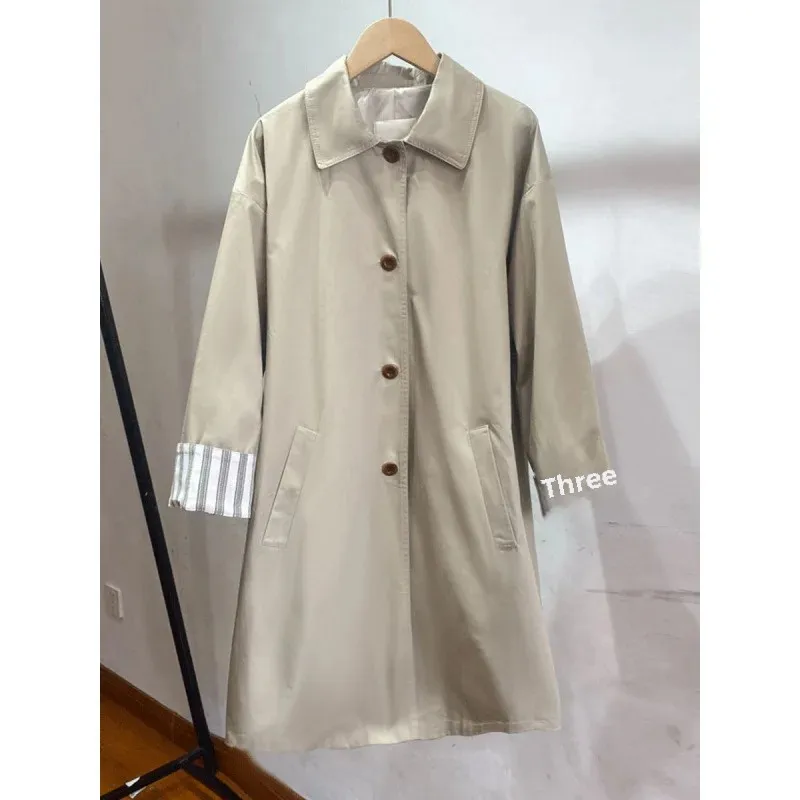 Женская осенняя новая куртка 2024 простой миниатюрный плащ в британском стиле