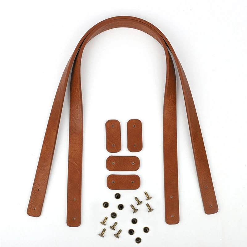 

2Pcs Bag Belt PU Leather Handle Lady Shoulder Bags DIY Replacement Accessories Handbag Strap