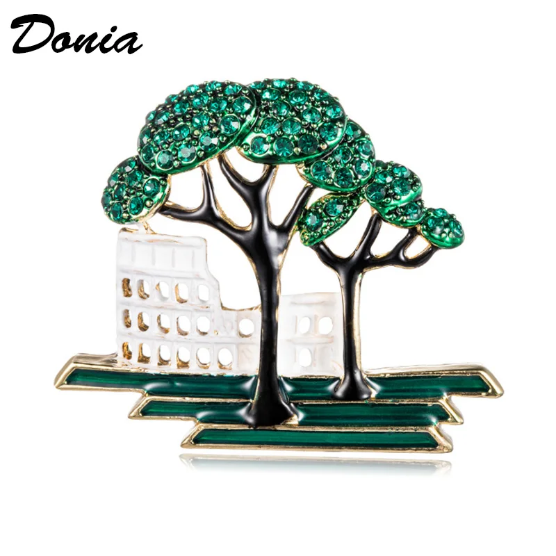 

Donia jewelry Europe and the United States new fashion building brooch Enamel plant brooch wild unique ladies brooch