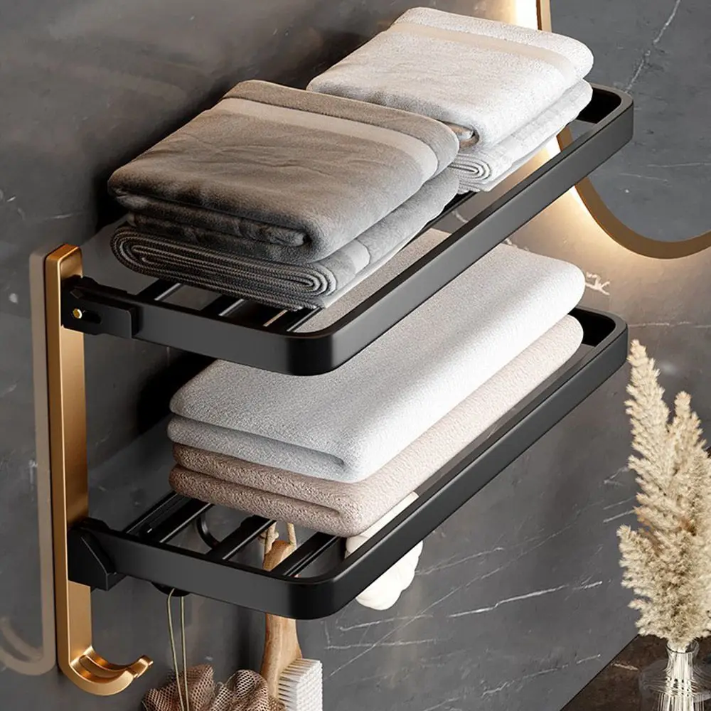

New Toilet Rack 2 Tier Bathroom Accessories Shelf Rack Shampoo Rack Towel Storage Towel Holder