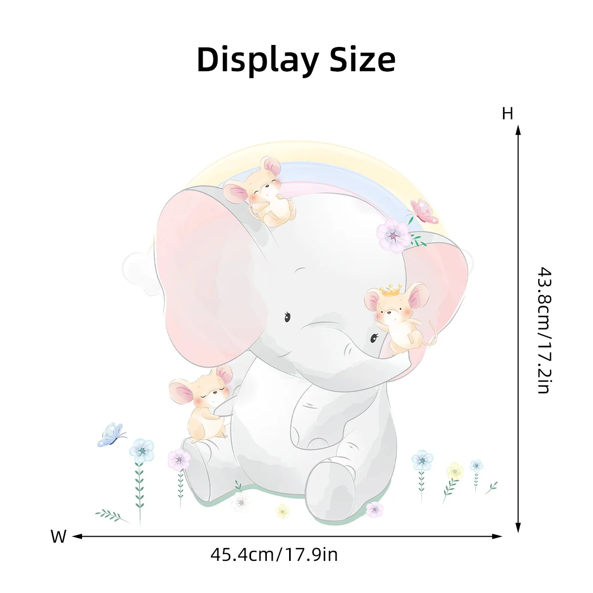 Очаровательные Наклейки На Стену Со Слоном Для Детской Комнаты Радужные Декор