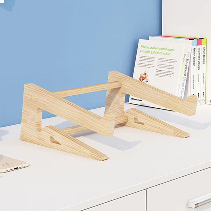 

Universal Wood Laptop Stand Cooling Bracket for Notebook Mac Pro Air Detachable Wooden Holder Mount