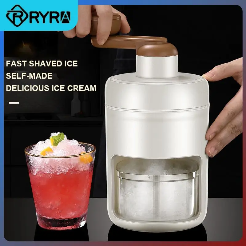 

Rustproof Shaved Ice Machine Portable Kitchen Bar Ice Blenders Non Toxic Harmless White Shaved Ice Machine Durable