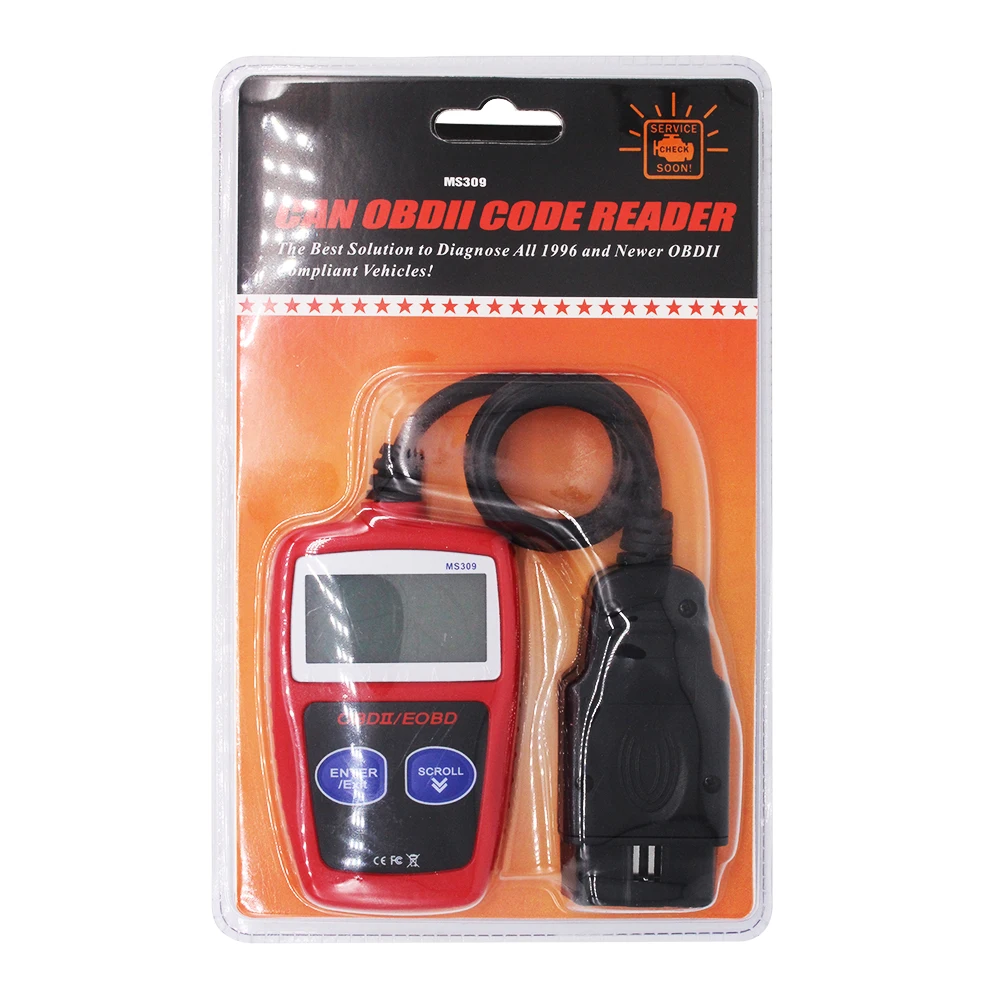 Фото Autel MaxiScan MS309 OBDII считыватель кодов Сканер obd2 автомобильный диагностический инструмент оригинальный и профессиональный MaxiScan MS309 сканер №4