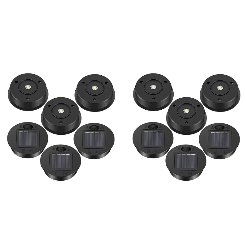 

12 Pcs Solar Lights Replacement Top 7 Lumens Solar Lantern Parts LED Solar Panel Lantern Lid Lights For Outdoor Hanging