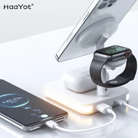 magnetic wireless charging station 15w fast wireless 4 in 1 magsafe charger stand for iphone 1312 iwatch airpods night light