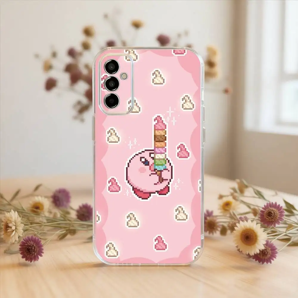 Фото Чехол для телефона с рисунком Pink P-Pixel K-Kirbys-KK для SamsungA10,12,20,21S,30,31,40,50,51,52,70,71, прозрачный чехол №3