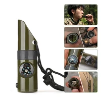 7 in 1 emergency survival whistle compass multifunction tools magnifier flashlight thermometer for outdoor camping hiking gear