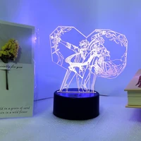 new genshin impact figure kamisato ayato tartaglia sunset night light for kid home desk decor anime 3d led atmosphere lamp gift