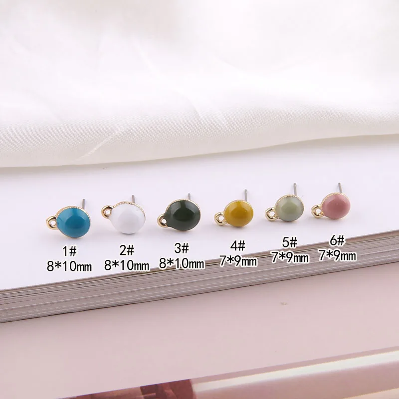 1pcs Diy Jewelry Accessories Childlike Balloon Color Wave Drip Oil Alloy Pendant Bubble Round Bean Earrings Handmade Material - купить по