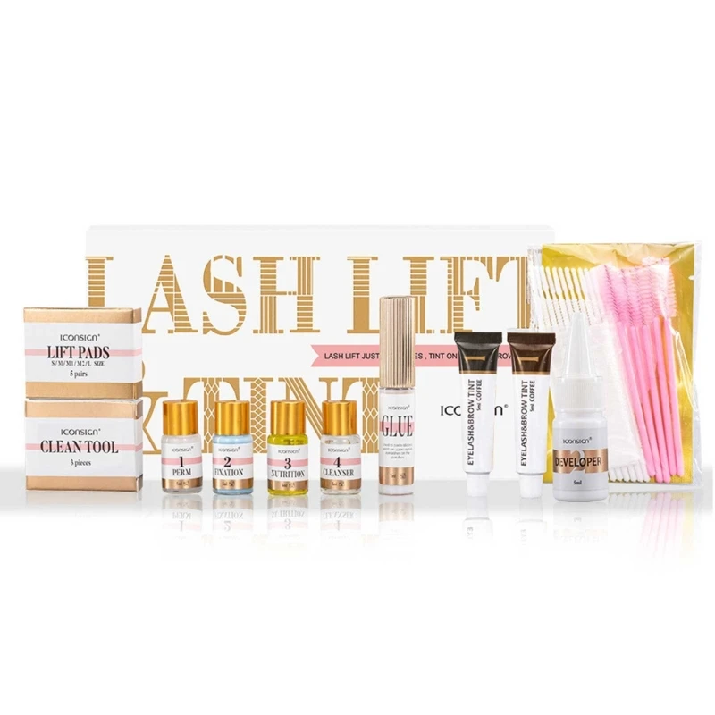 

Eyelash & Eyebrow Color Kit Eyelash Perm Kit Brown Coffee Lash Curling Tint Kit