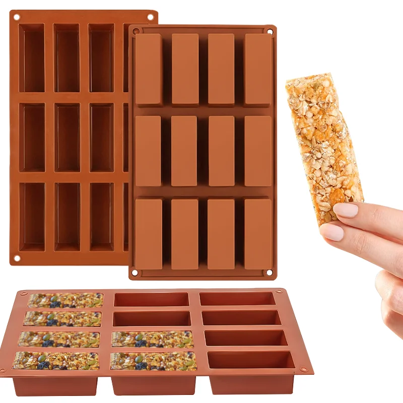 1/2 шт. 12 отверстий формы для шоколадных батончиков прямоугольные силиконовые