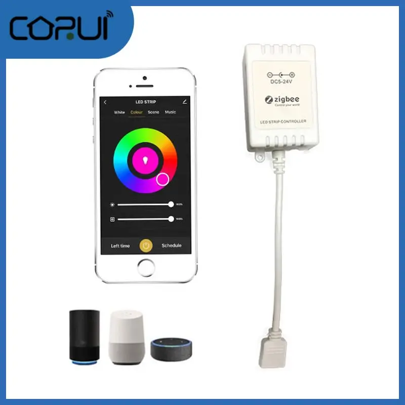 

60m Led Strip Wireless Controller Dimmer Brightness Adjustment Zigbee Light Strip Controller Portable Easy To Use Lightweight