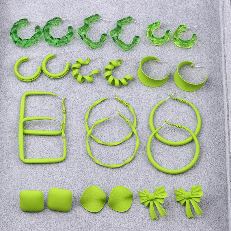 

pendientes Green Earrings Statement Wedding Geometric Earrings Bohemian Vintage Acrylic Trend Party Jewelry Gift