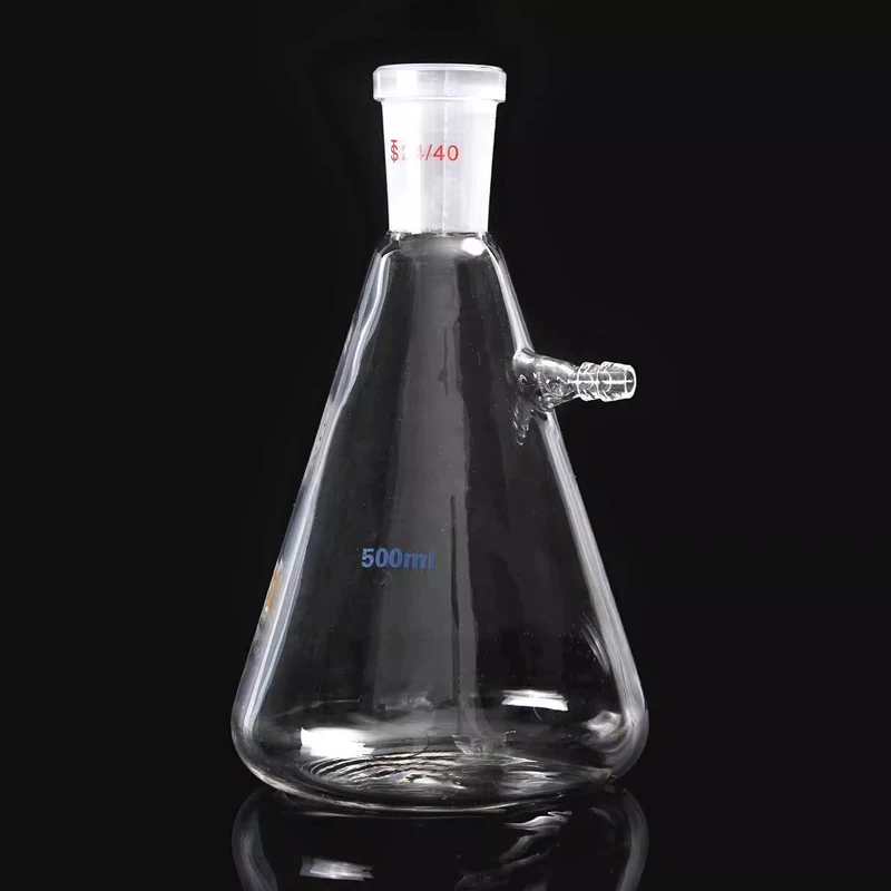 Лабораторная стеклянная коническая колба с фильтром 50 мл/100 мл/250 мл/500 мл/1000 мл/2000 мл