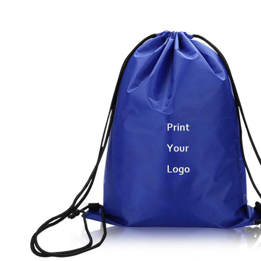 100pcs Custom Drawstring Backpack Bag Ployester Cinch Sacks Bulk Storage Bag for Gym School Travel Outdoor Sports Bags