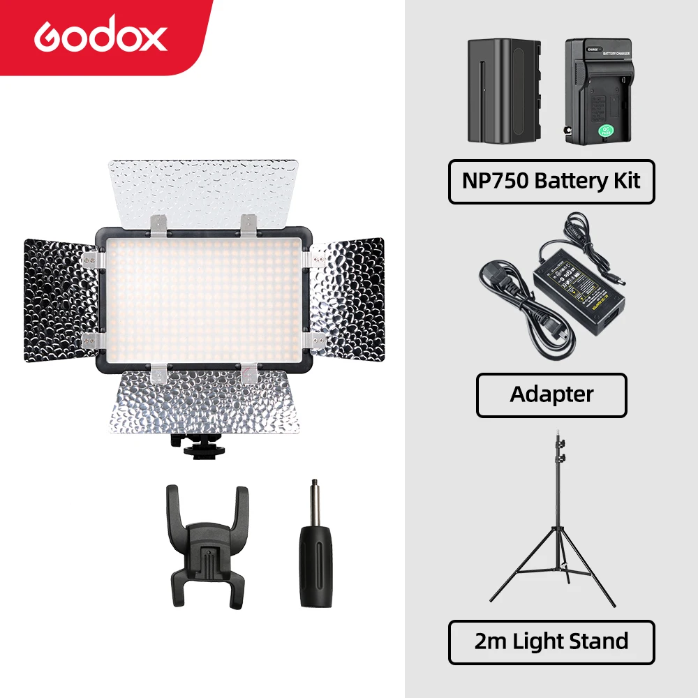 

Godox LED 308C II Светодиодный 308 3300K-5600K Светодиодная лампа для видеокамеры DV видеокамеры + батарея NP770 + зарядное устройство