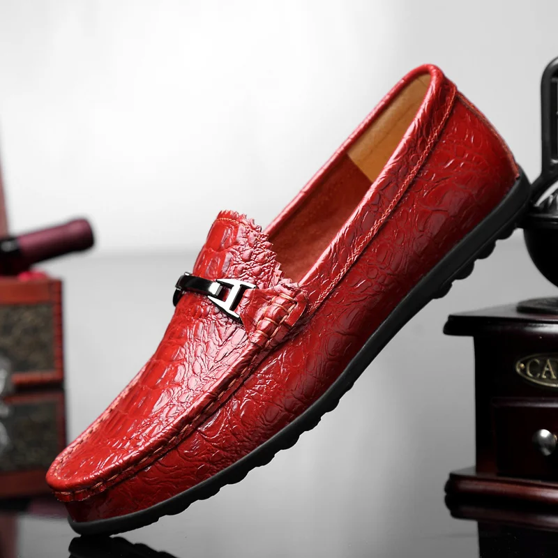 

High New Quality Fashion Loafers Men Casual Leather Shoes Non-Slip Business Footwear Brand Flat Designer Shoes Adulto Boat Shoes