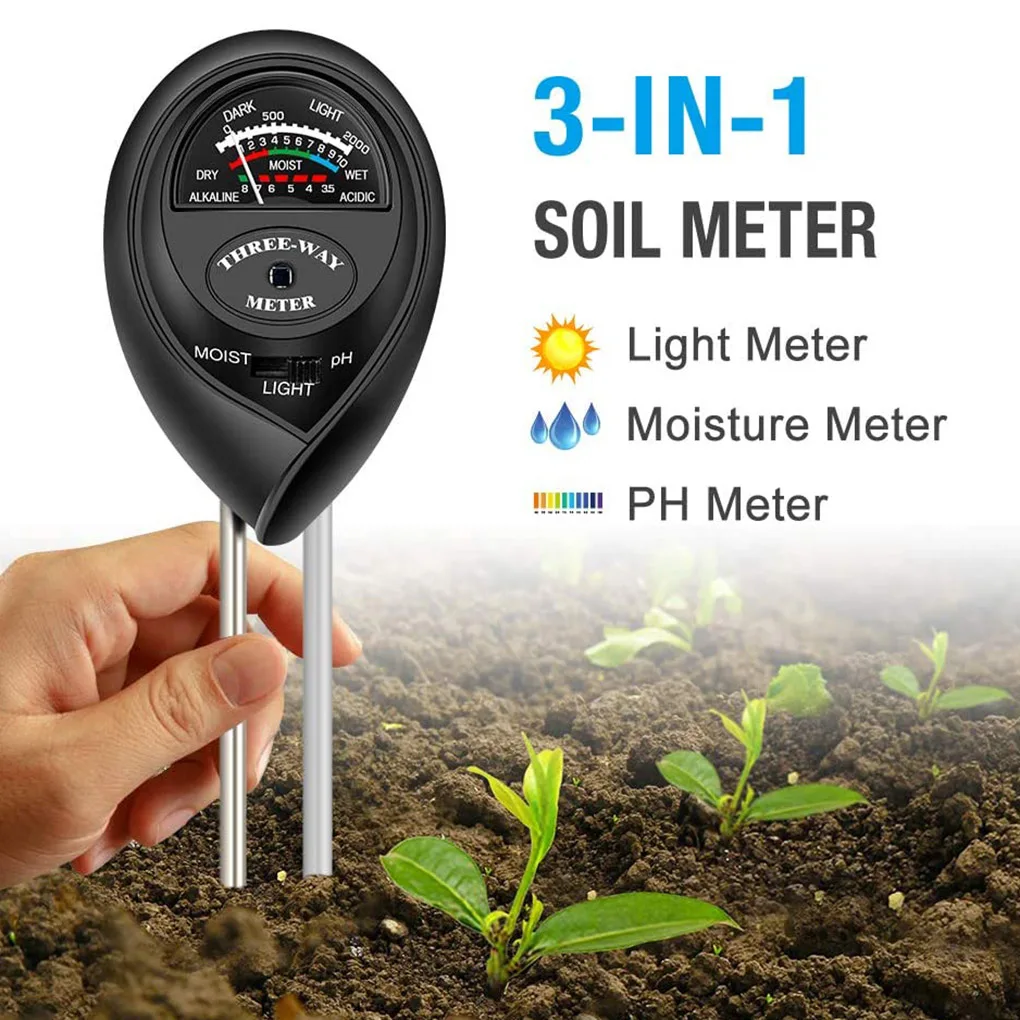 

3 in 1 Illumination PH Soil Moisture Meter Tester Garden Plant Soil Electronic Hygrometer Garden Tool