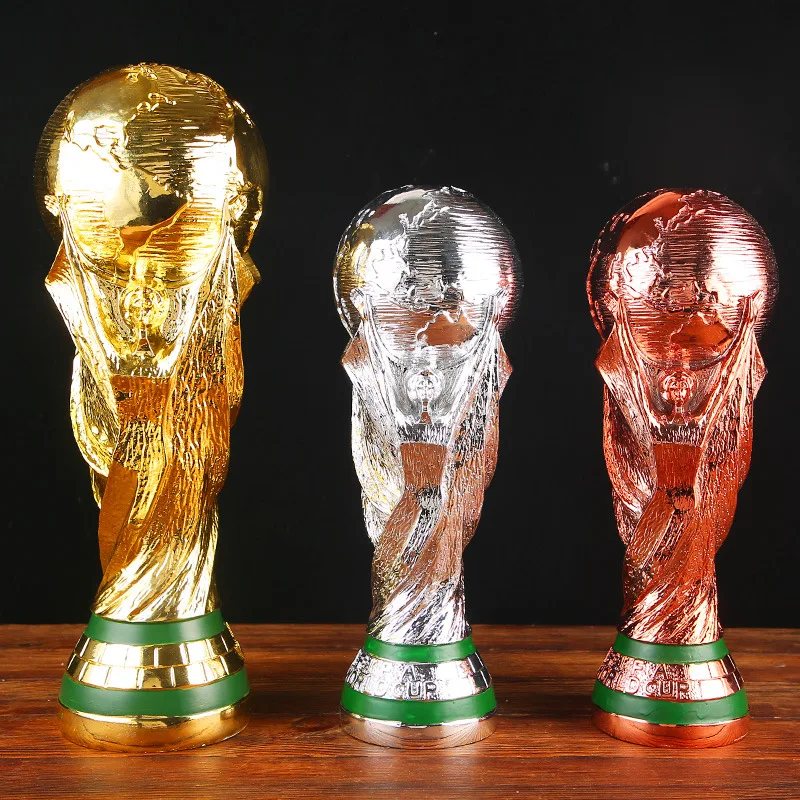 

World Cup Soccer Champion Trophy Statue 1:1 Resin Golden Trophy Souvenir Mascot Football Champion Award Decor Ornament Fan Gift