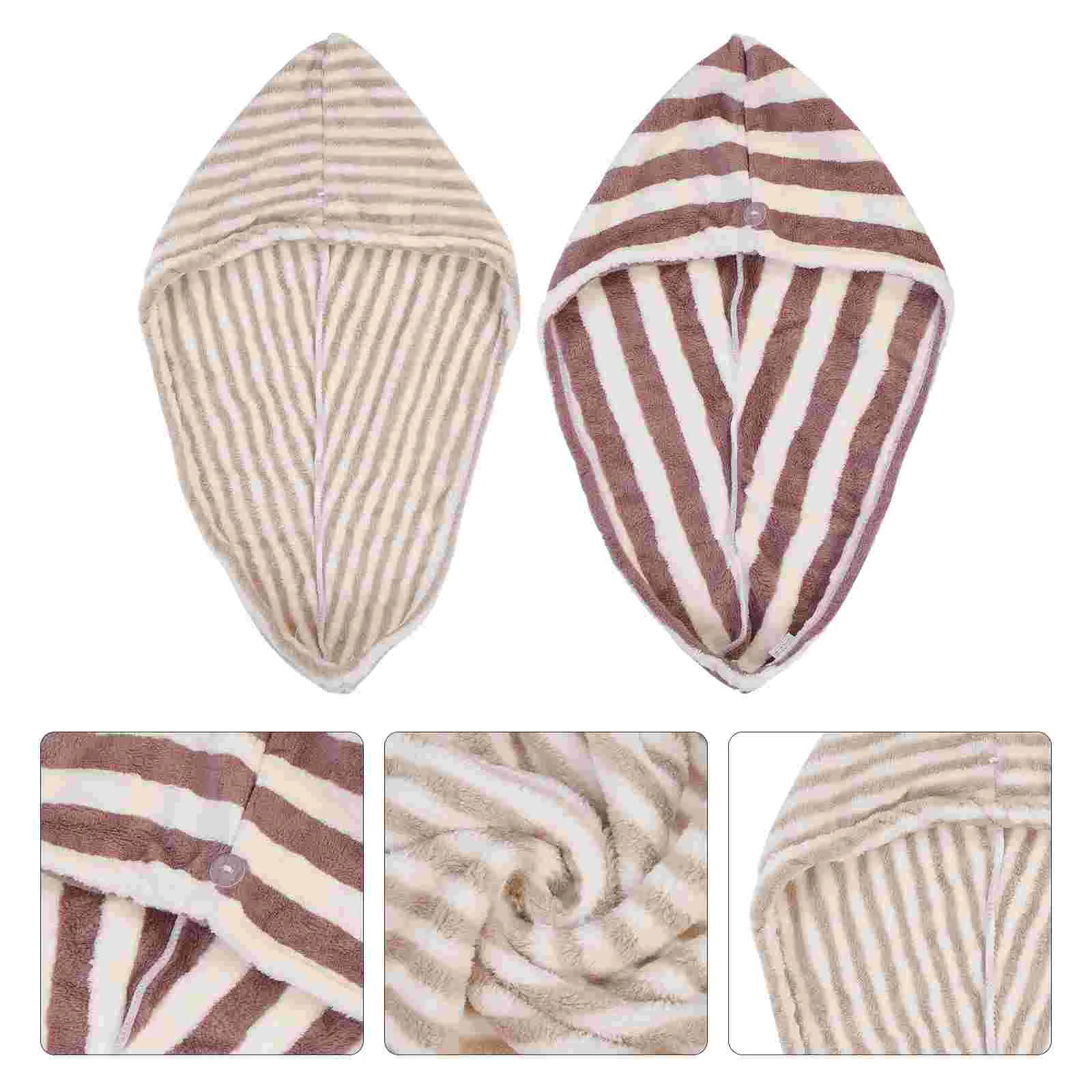 

2Pcs Wet Hair Towel Dry Hair Caps Water Absorbent Hats Shower Caps Bathing Supplies