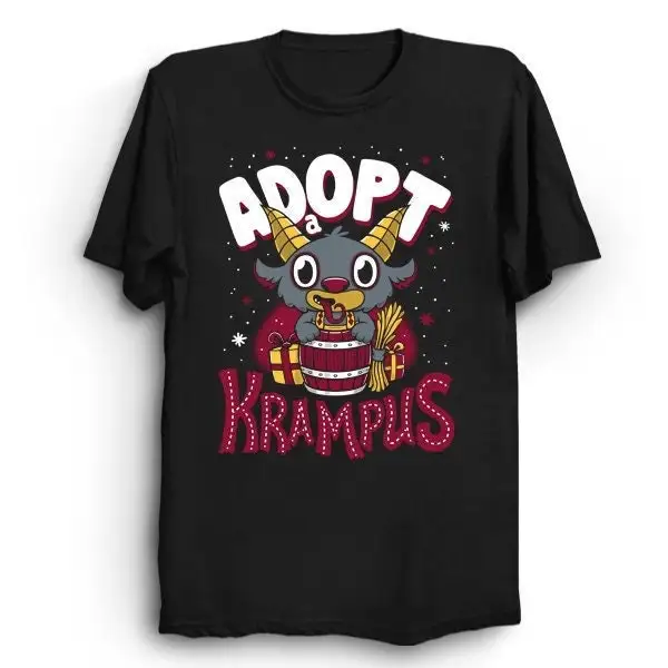 Необычная футболка Krampus жуткая Милая мультяшная Праздничная кавайная на