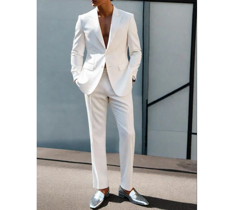 Мужской однобортный Блейзер с отложным воротником и брюки 2024