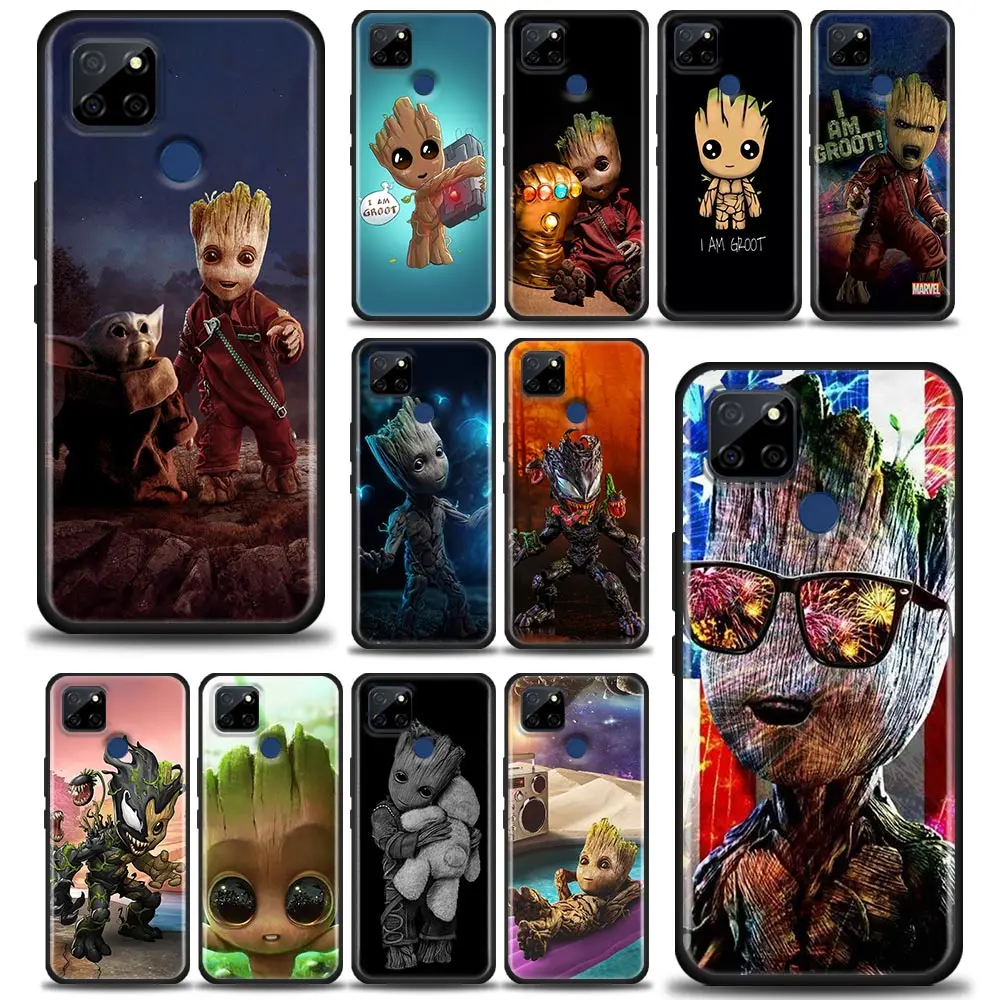 

Marvel Baby Groot Silicone Shell Case For Realme 5 6 Pro 6i 7 5G 7i 8 8i 9i 9 Pro Plus Phone Cases Soft Back Cover Groot Fundas