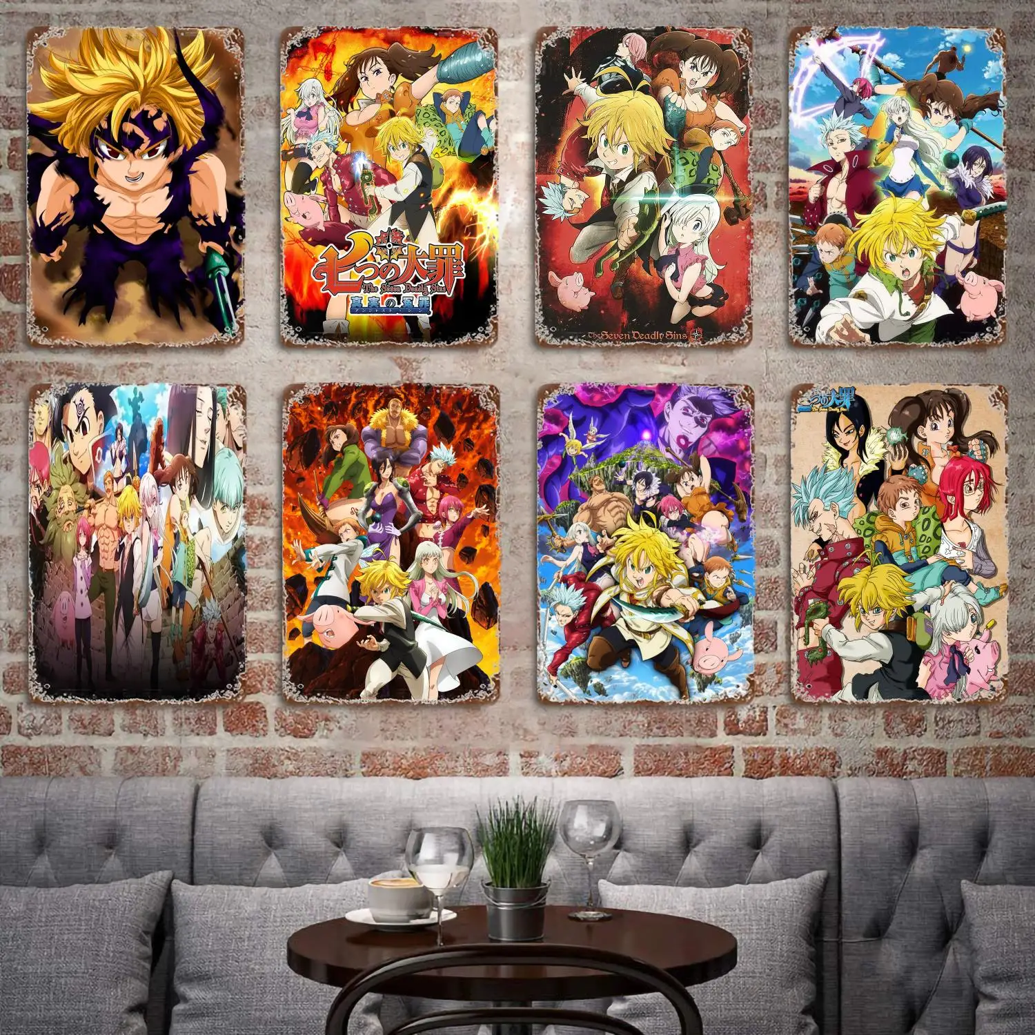

The Seven Deadly Sins Anime Decor Poster Vintage Tin Sign Metal Sign Decorative Plaque for Pub Bar Man Cave Club Wall Decoration