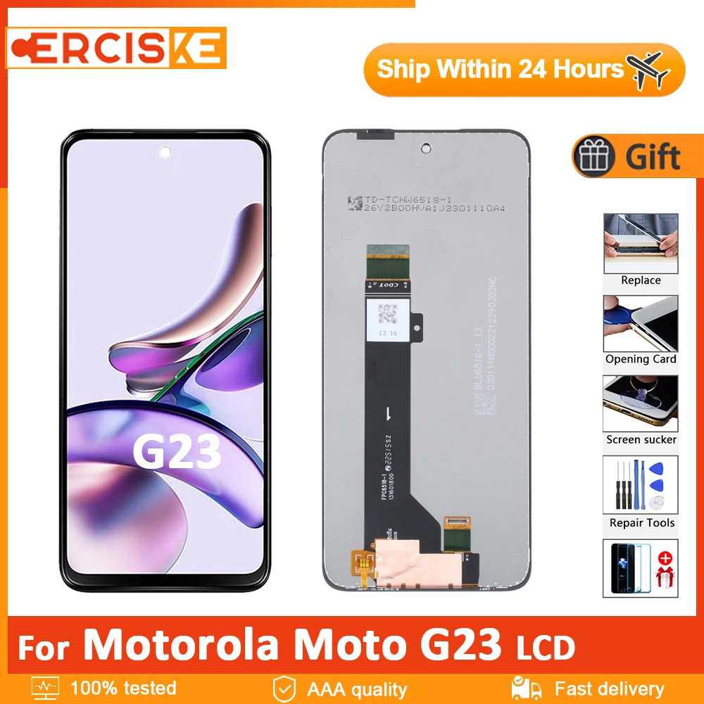 

6,5 "Оригинальный ЖК-дисплей для Motorola Moto G23, сенсорная панель, сенсорный дигитайзер в сборе для Moto G23, замена дисплея
