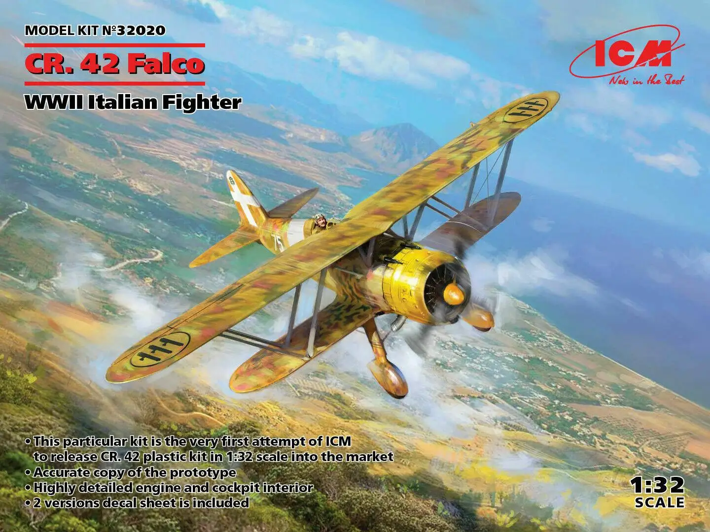 

ICM32020 ICM 1/32 scale model kit CR.42 Falco WW2 Italian Fighter Aircraft